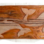 "Whales In Progress" by Deborah Mills, Driftwood Relief Carving