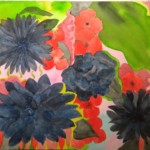 "Indigo Flowers" by Dorine Oliver, Watercolor